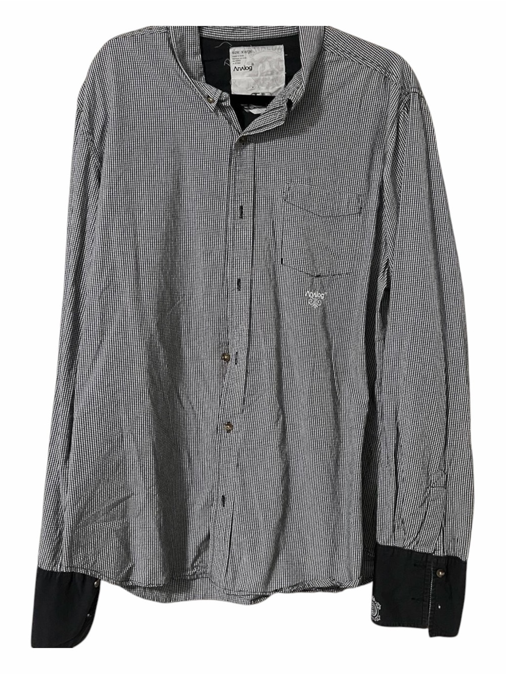 2000s Y2K Burton Analog Men’s Button Down Size XL Gray Skateboard Snowboard